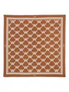 Mcm Lauretos Monogram Bandana Scarf In Brown