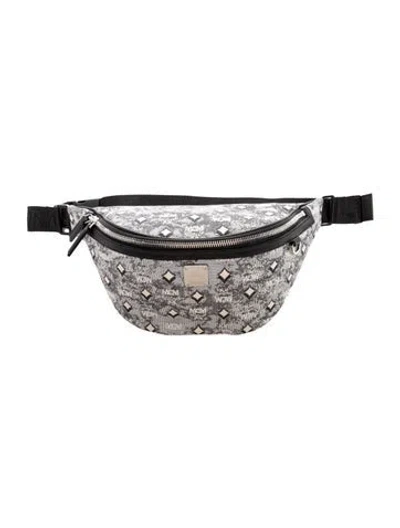 Pre-owned Mcm Monogram Belt Bag W/ Tags In Metallic/silver