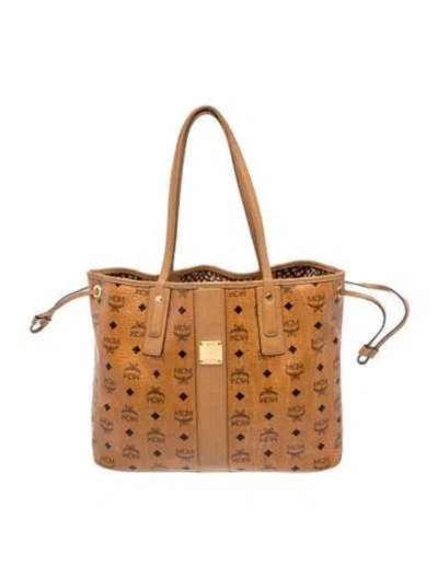 Pre-owned Mcm Monogram Bucket Bag In Brown