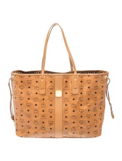 Pre-owned Mcm Monogram Bucket Bag In Brown