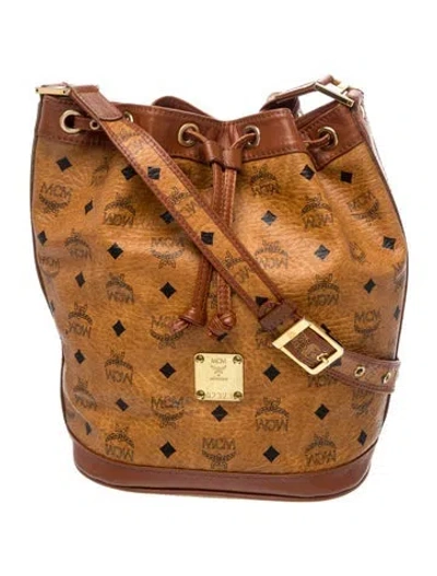 Pre-owned Mcm Monogram Bucket Bag In Brown