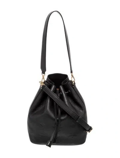 Pre-owned Mcm Monogram Bucket Bag In Gray