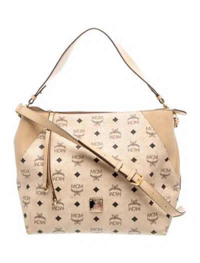Pre-owned Mcm Monogram Bucket Bag In Neutral