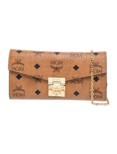 Pre-owned Mcm Monogram Clutch In Brown