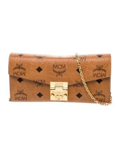 Pre-owned Mcm Monogram Clutch In Brown