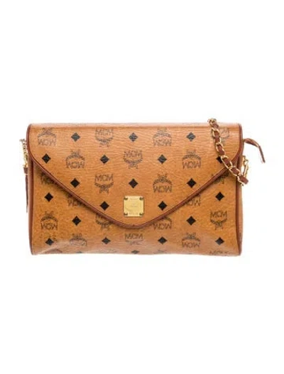 Pre-owned Mcm Monogram Clutch In Brown