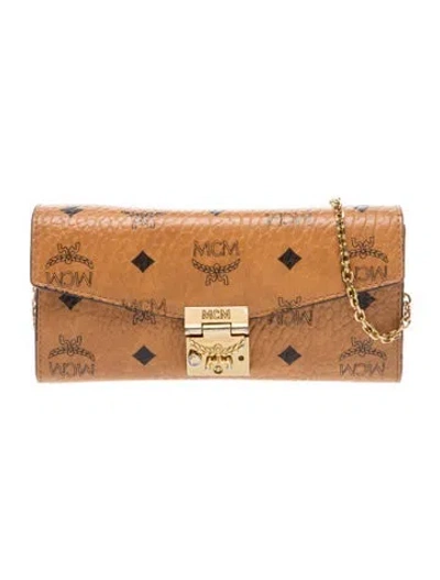 Pre-owned Mcm Monogram Clutch In Neutral