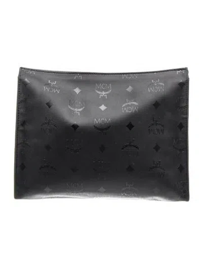 Pre-owned Mcm Monogram Cosmetics Bag In Black