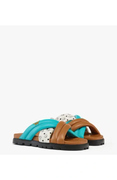 Mcm Monogram Cross Sandals In Multi