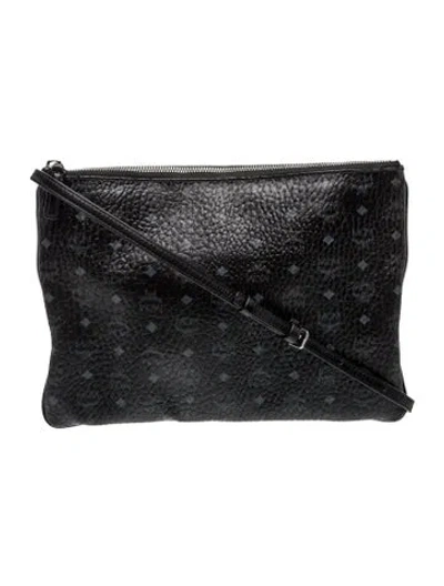 Pre-owned Mcm Monogram Crossbody Bag In Black
