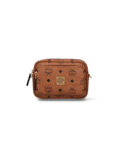 Mcm Monogram Crossbody Bag In Brown