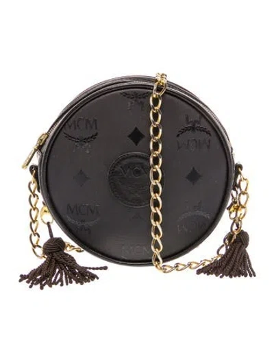 Pre-owned Mcm Monogram Crossbody Bag Vintage In Black
