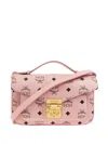 Mcm Shoulder Bags With Adjustable Strap And Gold-tone Hardware In Pink