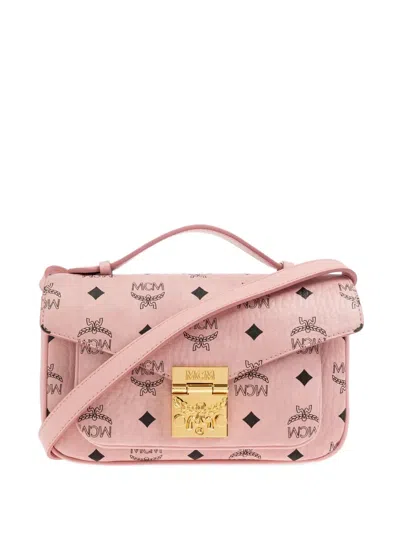 Mcm Monogram Flap Crossbody Bag In Pink