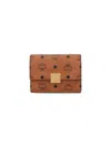 Mcm Monogram Flap Wallet In Brown