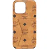 Mcm Monogram Iphone 16 Pro Max Case In Brown