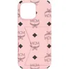 Mcm Monogram Iphone 16 Pro Max Case In Pink