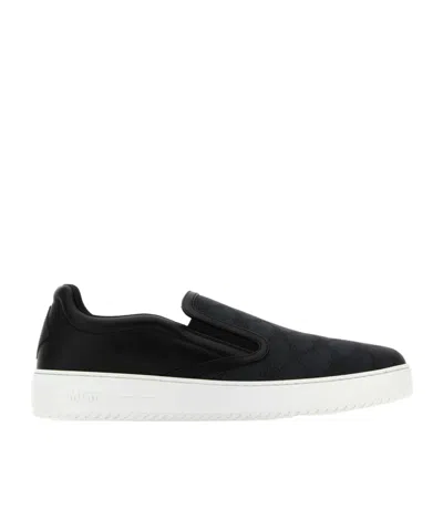 Mcm Monogram Jacquard Step-on Sneakers In Black