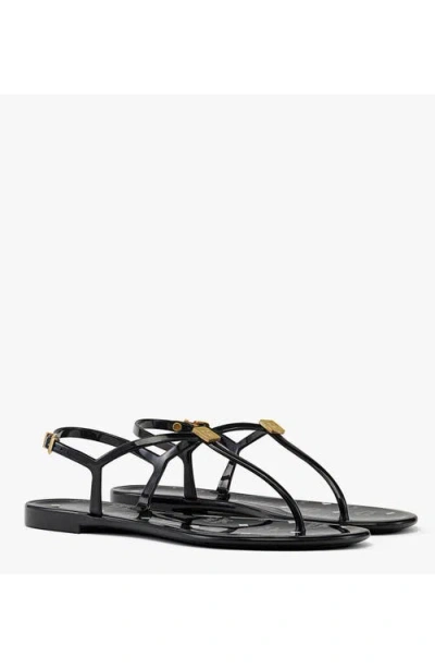 Mcm Monogram Jelly Sandals In Black