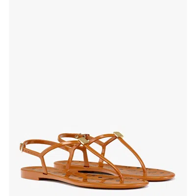Mcm Monogram Jelly Sandals In Brown