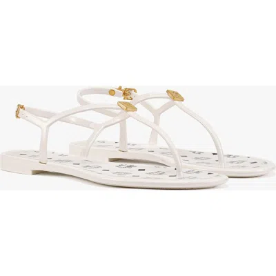 Mcm Monogram Jelly Sandals In White