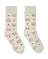 Mcm Monogram Knit Socks In Neutral