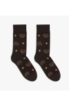 Mcm Monogram Knit Socks In Black