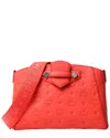 Mcm Hot Coral Monogram Leather Small Essential Crossbody Bag In Orange