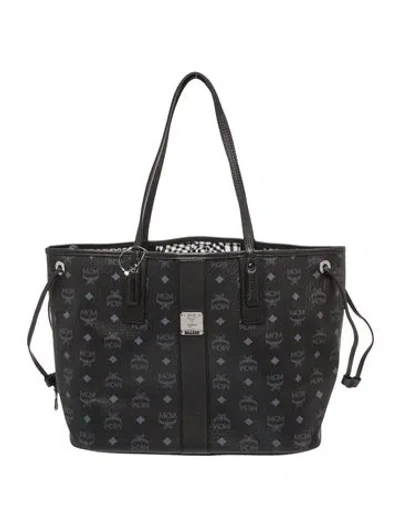 Pre-owned Mcm Monogram Liz Reversible Shopper Medium W/ Tags In Black