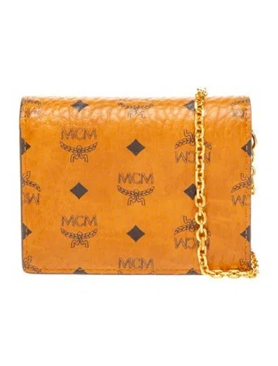 Pre-owned Mcm Monogram Messenger Bag In Brown