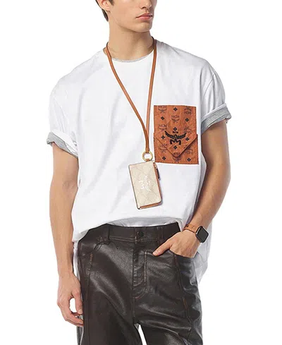 Mcm Monogram Patch Pocket T-shirt In Organic Cotton In White