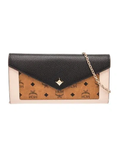 Pre-owned Mcm Monogram Pattern Continental Wallet In Brown