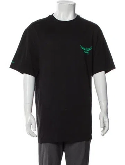 Pre-owned Mcm Monogram Pattern Crew Neck T-shirt In Black
