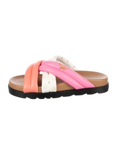Pre-owned Mcm Monogram Pattern Leather Sandals In Multicolor