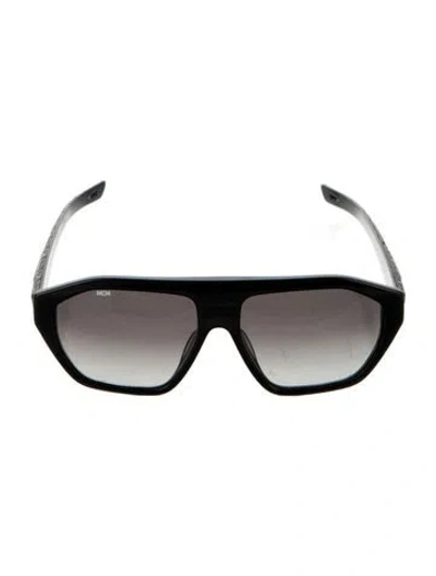Pre-owned Mcm Monogram Pattern Oversize Sunglasses In Black