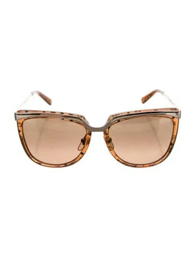 Pre-owned Mcm Monogram Pattern Oversize Sunglasses In Brown/gold