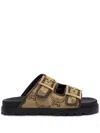 Mcm Sandals In Lauretos Raffia Jacquard In Brown