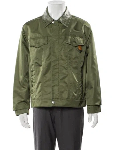 Pre-owned Mcm Monogram Pattern Utility Jacket W/ Tags In Green