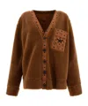 MCM MCM MONOGRAM POCKET FLEECE CARDIGAN