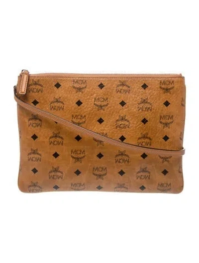 Pre-owned Mcm Monogram Portfolio In Neutrals