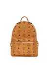 Mcm Monogram-print Backpack In Brown