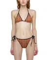 Mcm Monogram Print Bikini In Brown