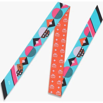Mcm Monogram Print Petite Scarf In Orangeade