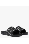 Mcm Monogram Print Rubber Slides In Black