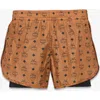 Mcm Monogram Print Shorts In Brown
