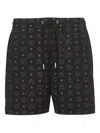 Mcm Monogram Print Shorts In Black