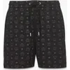 Mcm Monogram Print Shorts In Black
