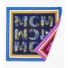 Mcm Monogram Print Silk Scarf In Blue