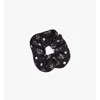 Mcm Monogram Print Silk Scrunchie In Black