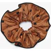 Mcm Monogram Print Silk Scrunchie In Cognac
